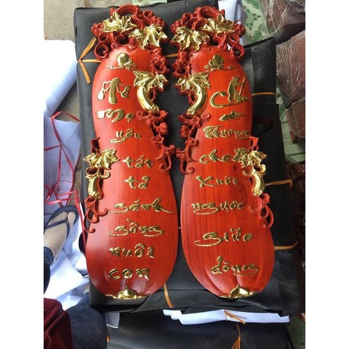 Tranh Bầu Cha Mẹ Gỗ Hương Dát Vàng